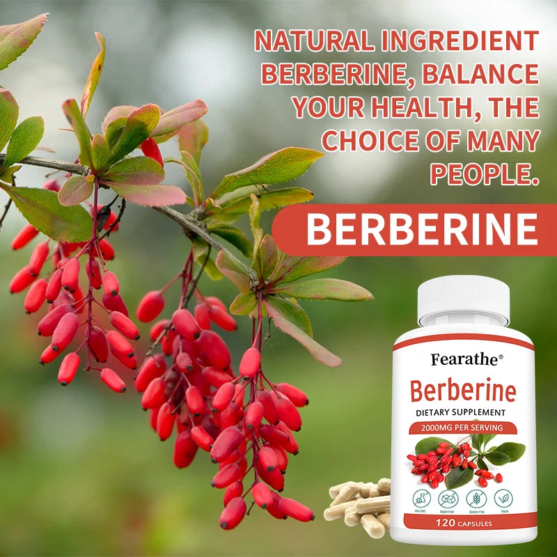 Berberine Capsules 2000mg - Cardiovascular and Digestive Health,Balance Liver Health Digestion,Non-GMO Peaceful Pleasures Health and Wellness