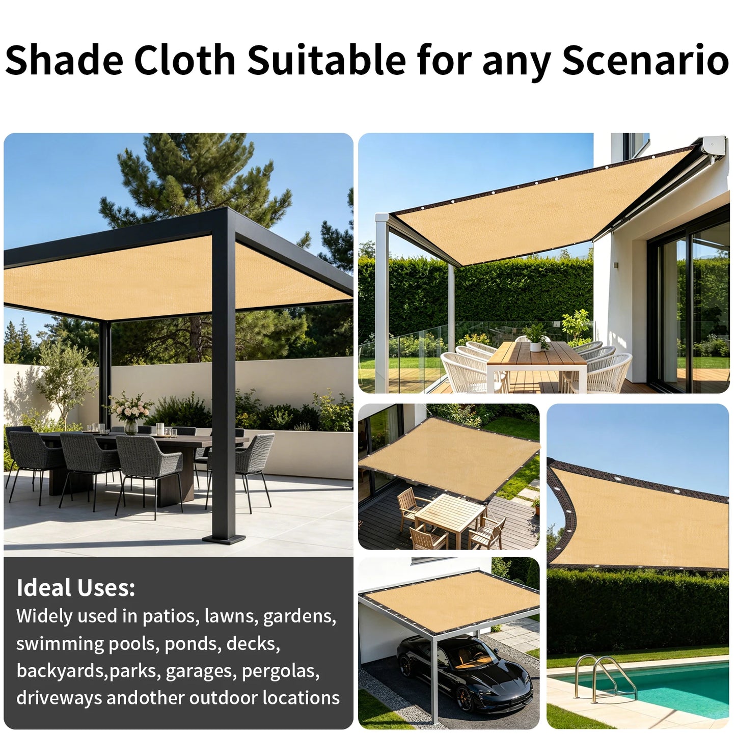 UV Sun Shade Net with Grommets | Garden & Outdoor Mesh Tarp