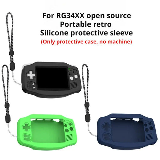 Silicone Case for Anbernic RG34XX – Drop Protection + Lanyard Game Console Case Oasis Select