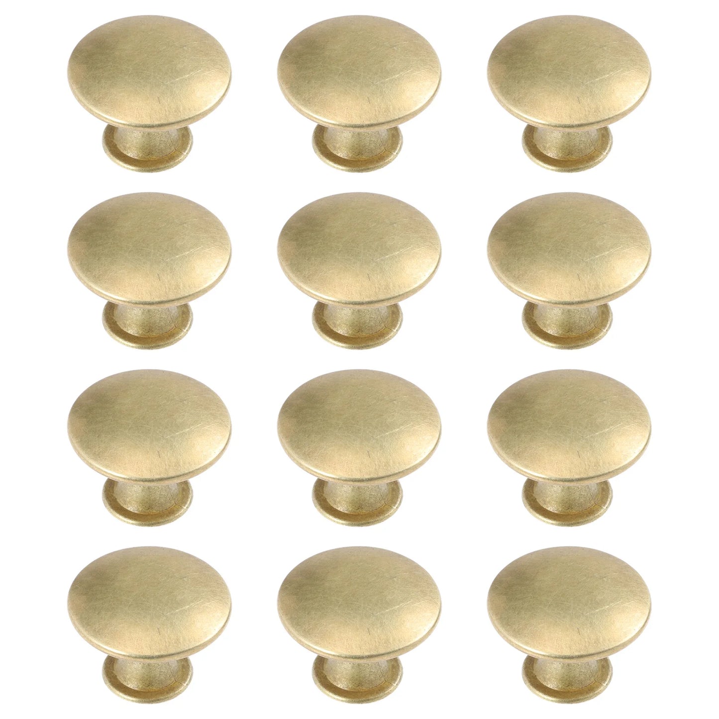 12Pcs Kitchen Cabinet Handles Brass Drawer Small Knobs Door Cupboard Wardrobe Drawer Door Knobs Cupboard Cabinet Pull Handles Peaceful Pleasures Health and Wellness As Shown 3.00X3.00X2.10CM