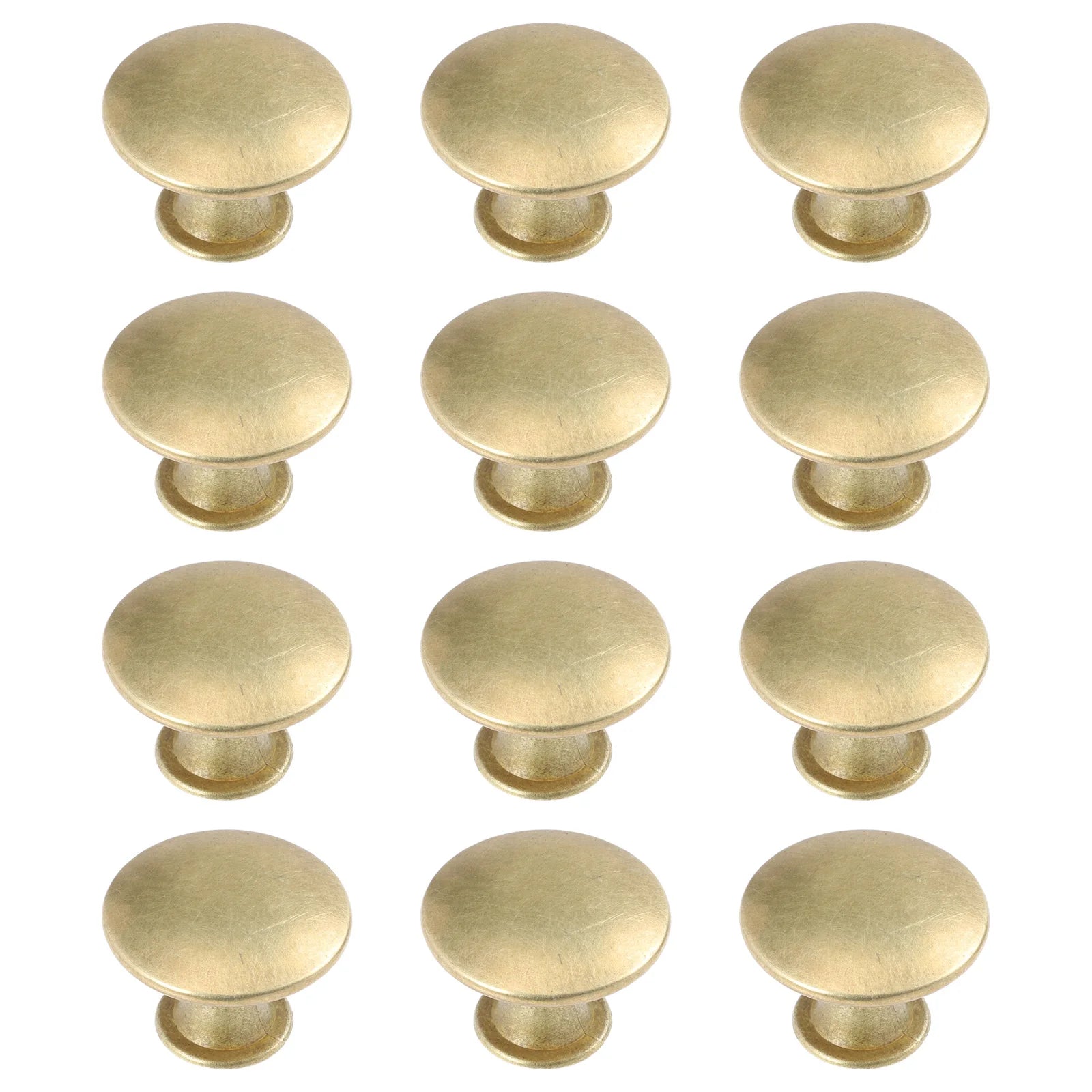 12Pcs Kitchen Cabinet Handles Brass Drawer Small Knobs Door Cupboard Wardrobe Drawer Door Knobs Cupboard Cabinet Pull Handles Peaceful Pleasures Health and Wellness As Shown 3.00X3.00X2.10CM