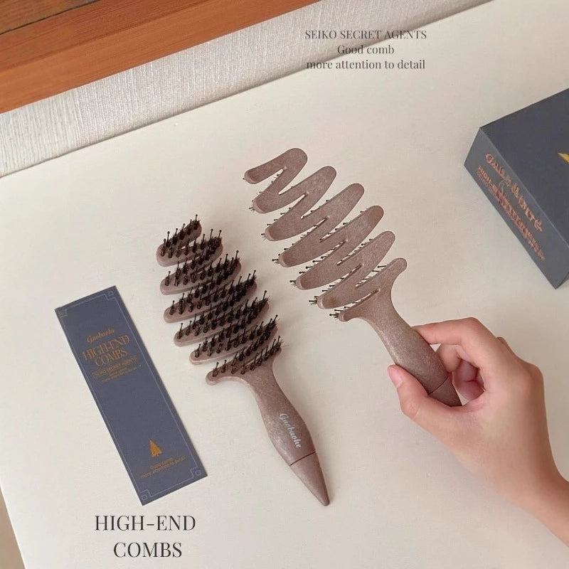 Boar Bristle Hair Brush & Scalp Massager – Anti-Static Paddle Comb Hair Brush Peaceful Pleasures Health and Wellness