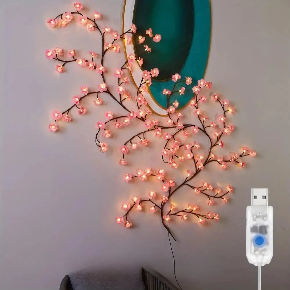 Cherry Blossom Artificial Flower Vine Garland – Room Decor