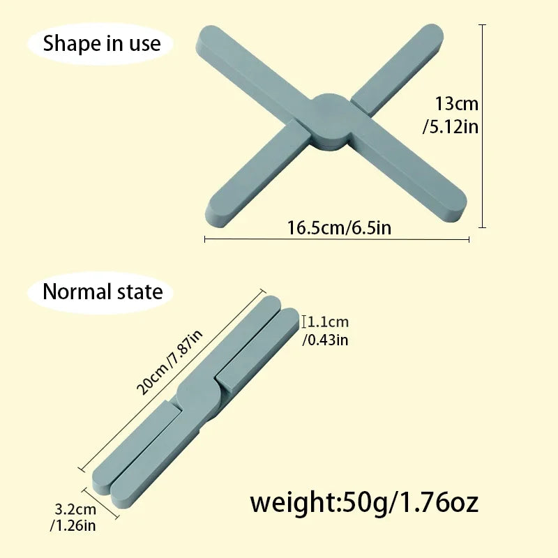 Foldable Silicone X-shaped Heat Resistant Mat Anti-Slip Pot Pan Detachable Kitchen Trivet Coaster Table Placemat for Hot Dishes Peaceful Pleasures Health and Wellness