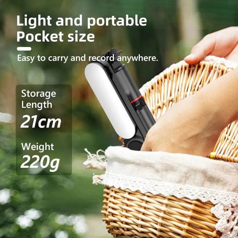 Portable Selfie Stick Phone Tripod With LED Light & Wireless Remote Extendable Tripods Stand 360 Rotation Compatible For iPhone Peaceful Pleasures Health and Wellness