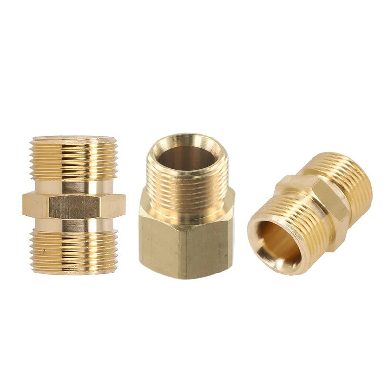 Brass M22 Hex Nipple Adapter 14mm 15mm Pressure Washer Fitting