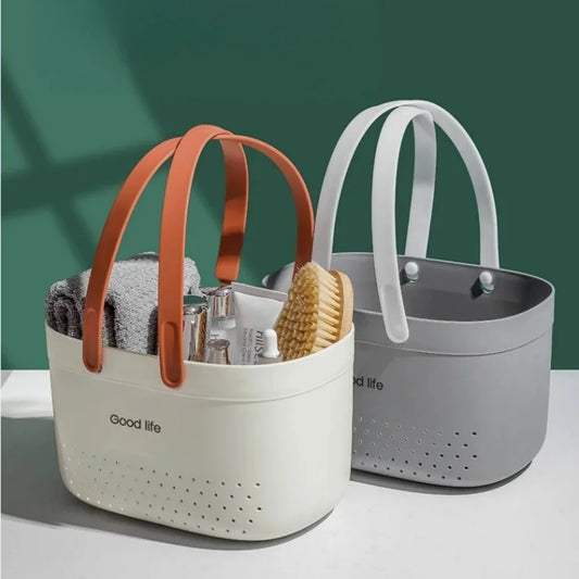 Portable Shower Caddy Basket with Handles | Plastic Storage Tote Shower Caddy Basket Peaceful Pleasures Health and Wellness