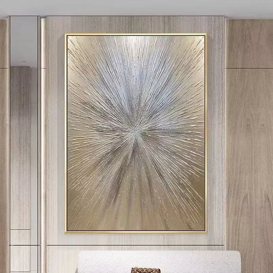 Golden Lines Decoration Painting, Abstract Texture Hanging Painting, Modern Sofa Background Wall Decoration, Living Room Bedroom Peaceful Pleasures Health and Wellness No frame 70cmx100cm