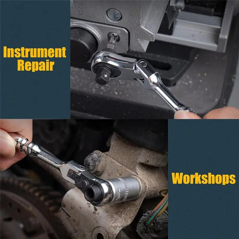 A36T-1/4 Ratchet Wrench, 2 In 1 Mini Ratchet - Socket And Bit Ratchet, 72 Teeth Reversible, 1/4 Ratchet Bent Peaceful Pleasures Health and Wellness