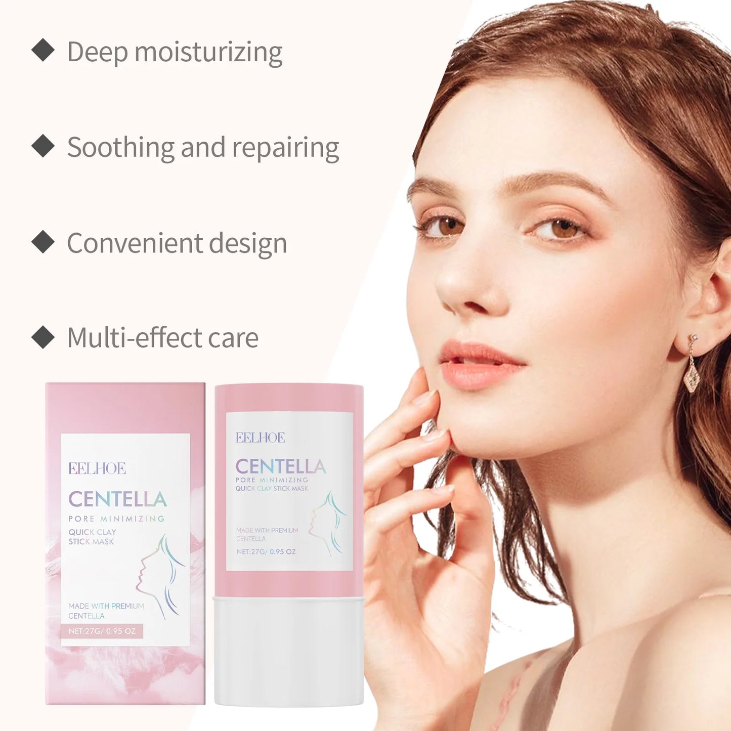 Centella Asiatica Clay Mask Stick Exfoliating Soothing Skin Cleaning Repair Facial Pores Control Oil Moisturizing Clean Mask 27g Peaceful Pleasures Health and Wellness