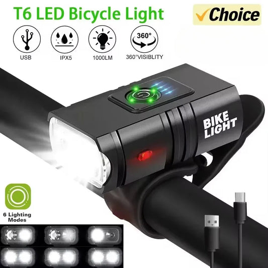 ZHIYU 1000LM T6 LED USB Rechargeable Bike Headlight 6 Modes Bike Headlight Oasis Select