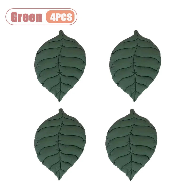 Leaf Shape Pet Mat – Thick Cotton Cat Bed & Dog Crate Pad