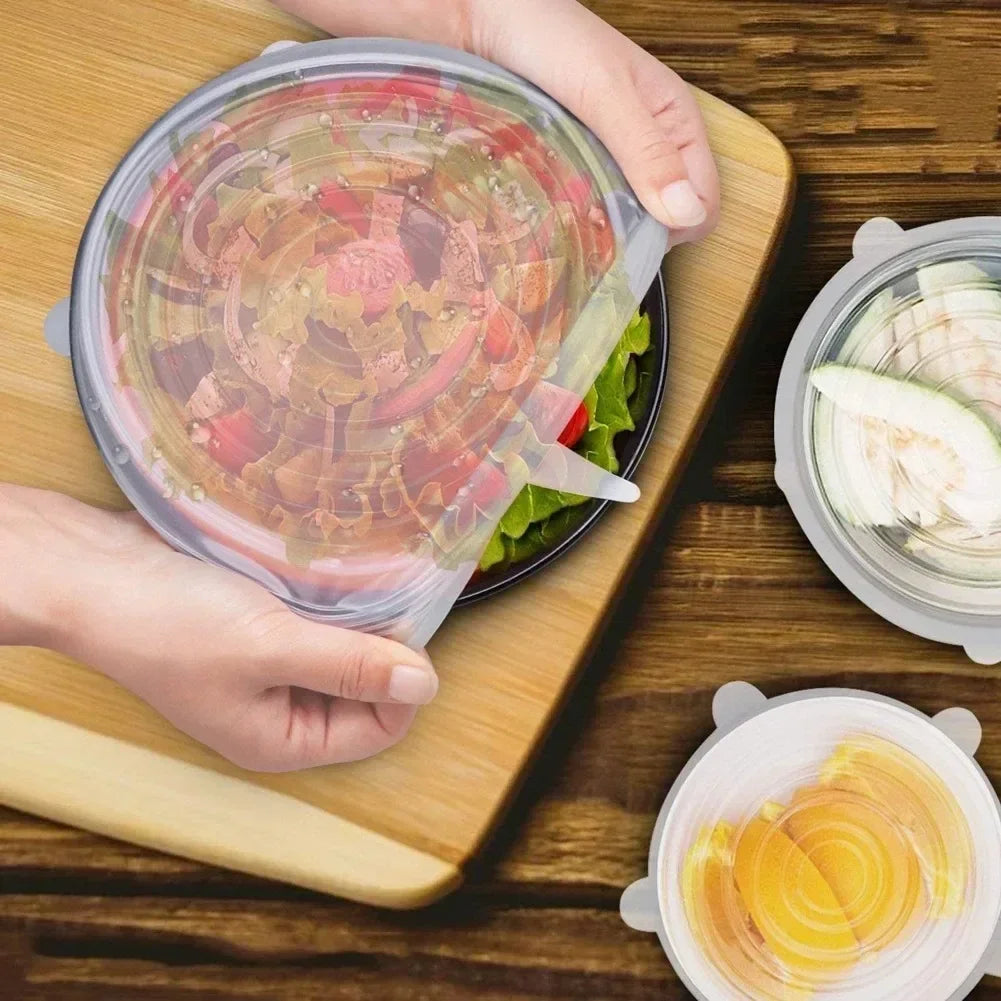 Adjustable Elastic Silicone Lid For Kitchen Accessory Food Storage Container Sealing Food Packaging Lid Accessories. Home Cover Peaceful Pleasures Health and Wellness