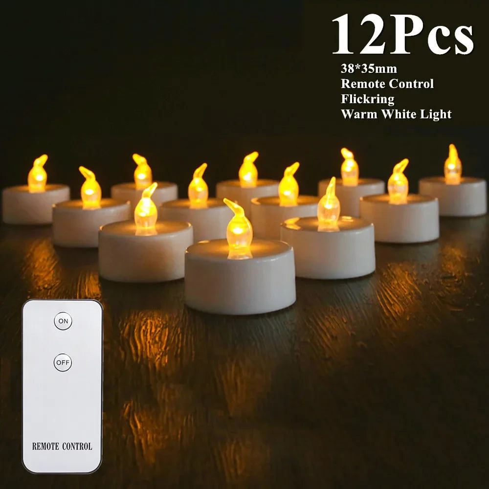 LED Tea Lights Candles Realistic Flickering Battery Operated Tealights Long Lasting Electric Candles for Christmas Wedding Decor Peaceful Pleasures Health and Wellness 12Pcs with Control 1