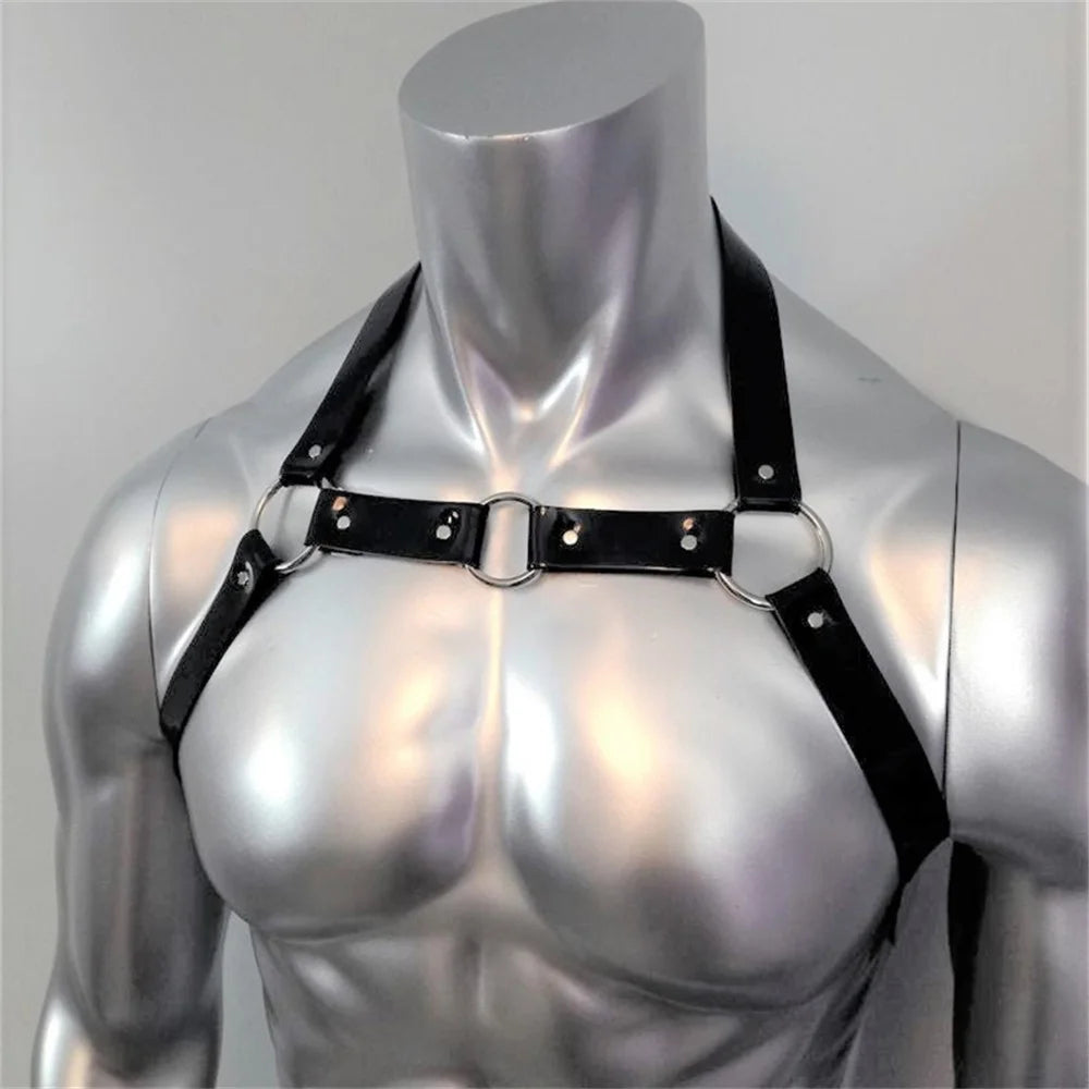 Fetish Men Sexual Chest Leather Harness Belts Adjustable BDSM Gay
