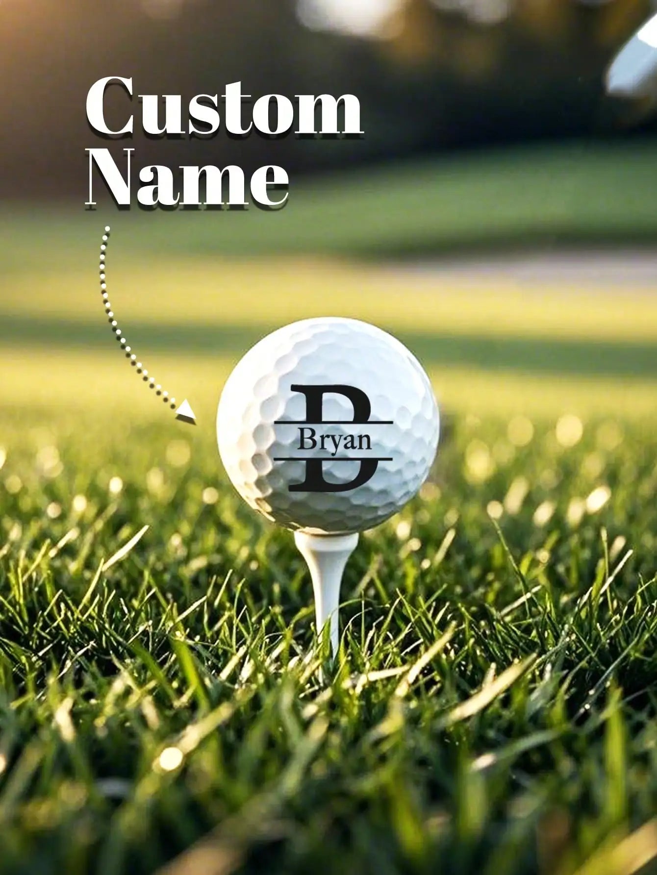 Custom Text Golf Ball Personalized Name Quote 3 Styles Premium Practice Gift For Golfer Dad Husband Friend Father Birthday Peaceful Pleasures Health and Wellness Name 2 Side Print 6pcs