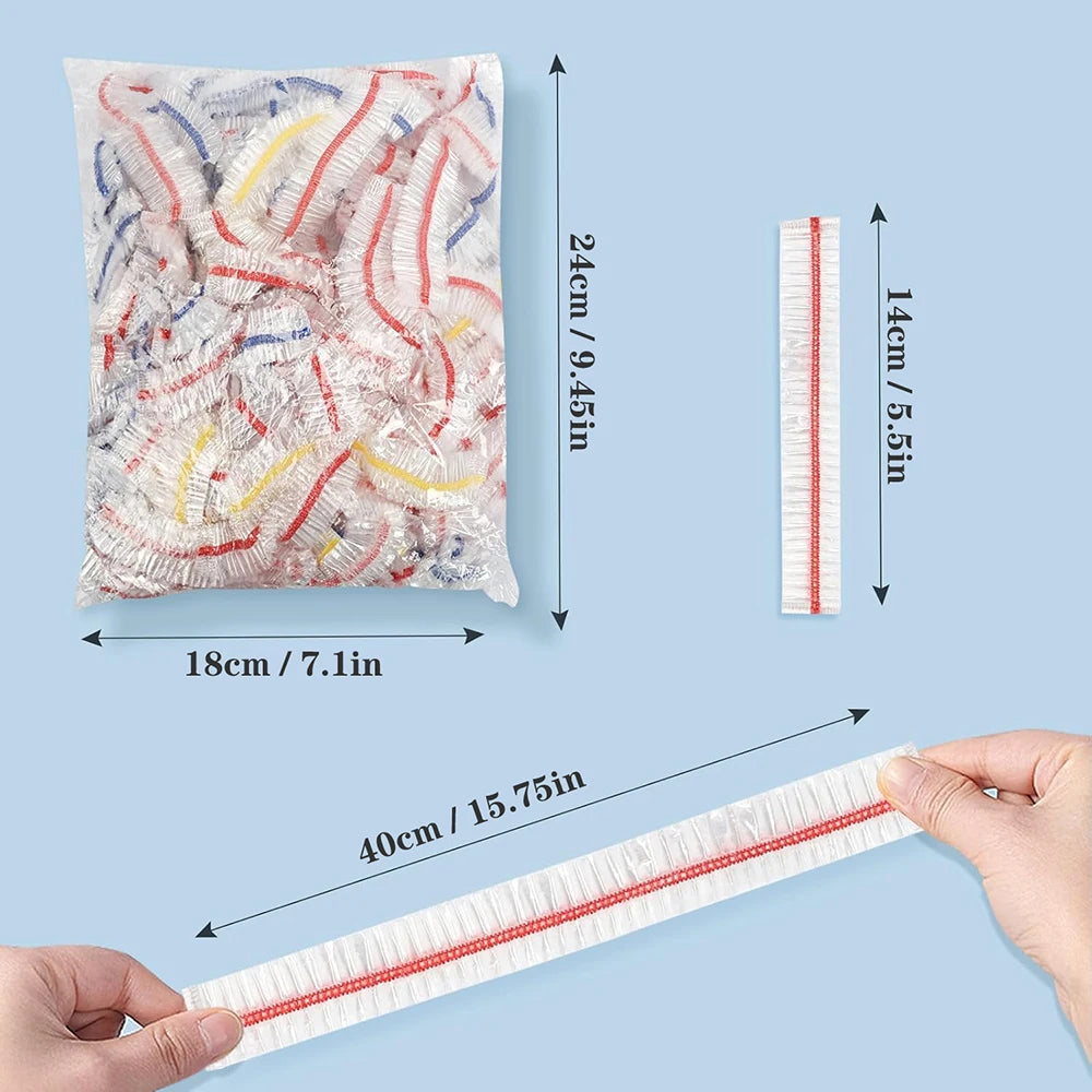 Elastic Stretch Bowl Covers & Food Covers – Reusable Plastic Wrap for Dishes (100, 200 or 300 Pack)