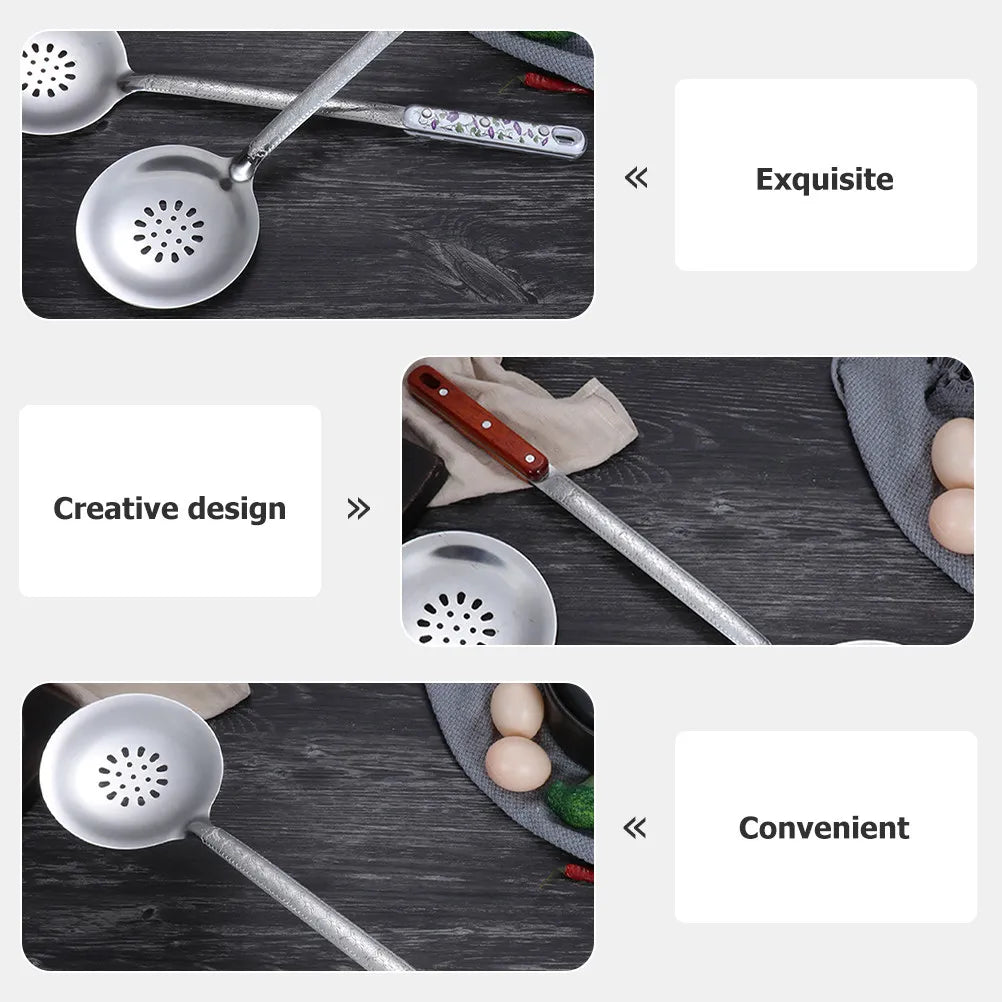 Stainless Steel Rice Scoop Long Handle Cooking Shovel Household Rice Paddle Nonstick Kitchen Wok Shovel Multi-Function Cooking Peaceful Pleasures Health and Wellness