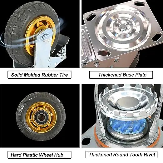 Universal Mute Caster 3/4/5 Inch – Soft Rubber Furniture Wheel