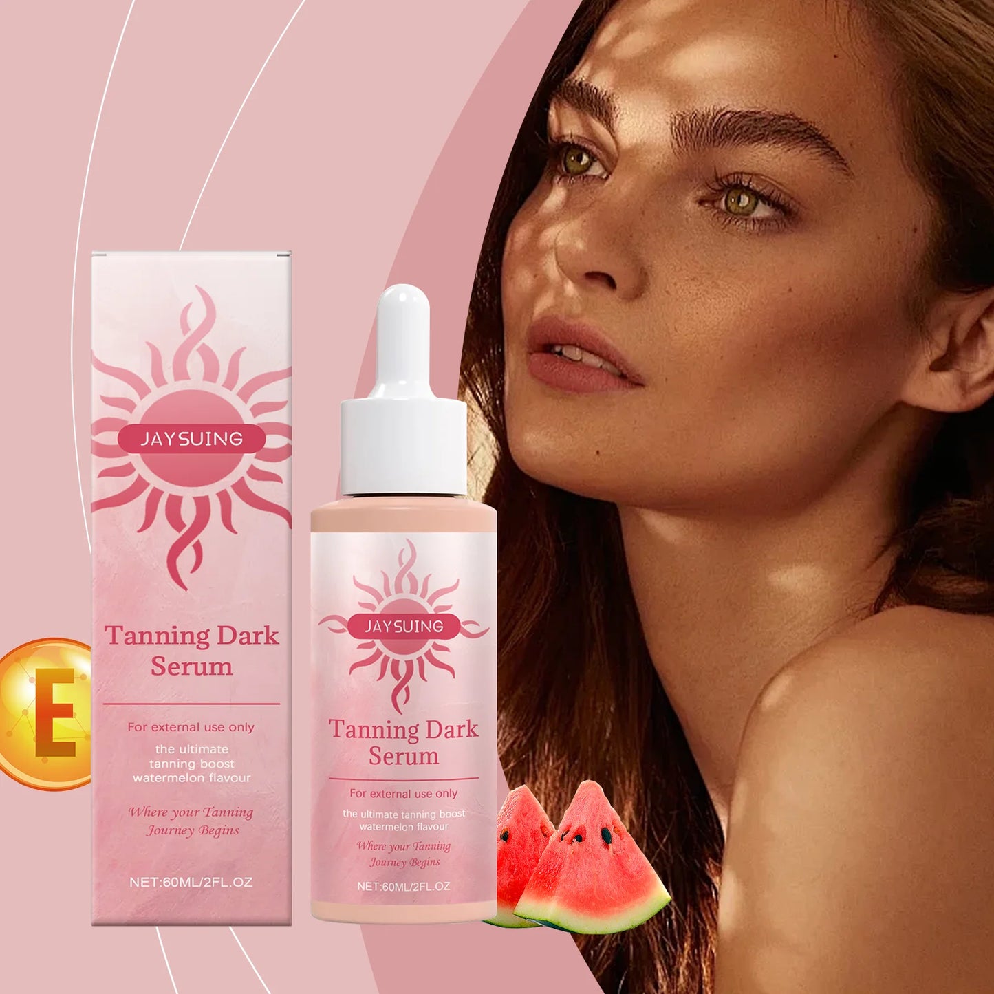 Tanning Dark Drops Watermelon Sunless Long-Lasting Bronzer Natural Wheat-Colored Skin Nourishing Vitamin E Face Body Self Tanner Peaceful Pleasures Health and Wellness