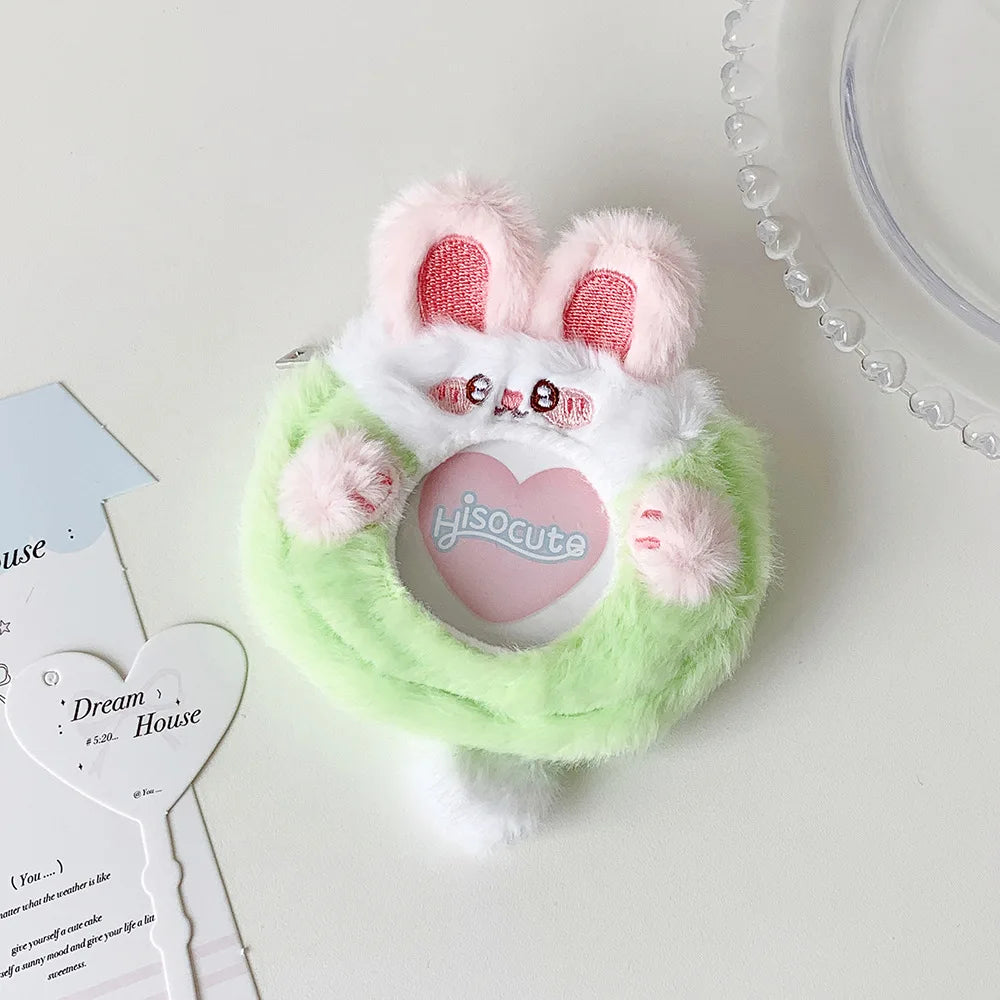 Dopamine Plush Badge Bag Mini Wallet Protective Cover Decorative