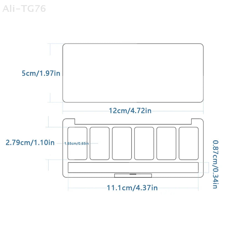 6-Grid Refillable Empty Makeup Palette for Eyeshadow & Blush