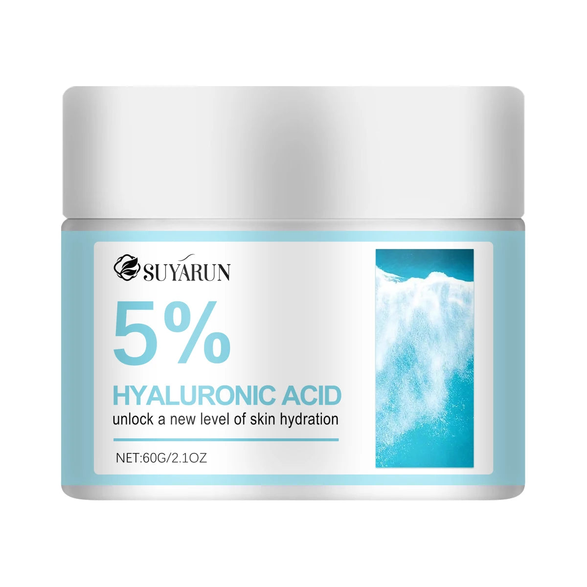 SUYARUN Hyaluronic Acid 5%, Face Cream, Dry Skin, Anti-Aging, Moisturizer, Deep Hydration, Anti-Wrinkle, Firming, Women & Men. Peaceful Pleasures Health and Wellness 60g