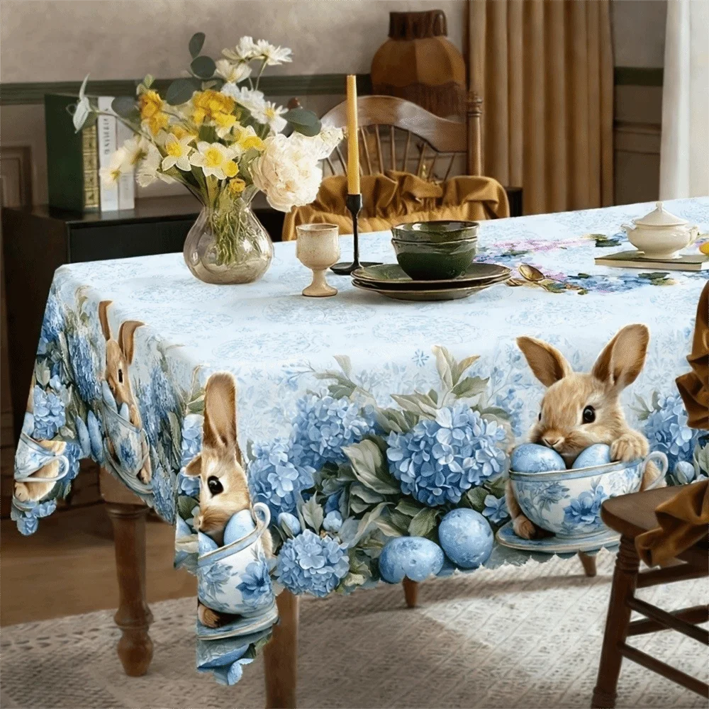 Floral Jacquard Tablecloth | Waterproof Holiday Table Cover