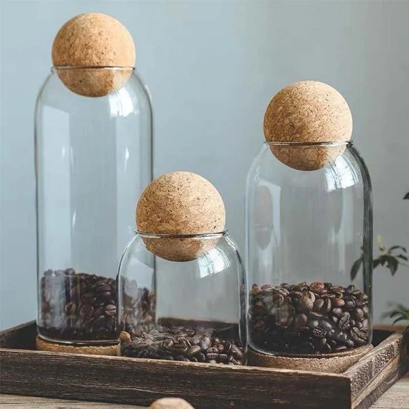 Glass Sealed Jar Kitchen Miscellaneous Grain Storage Jar Coffee Bean Transparent Glass Product Storage Jar Peaceful Pleasures Health and Wellness