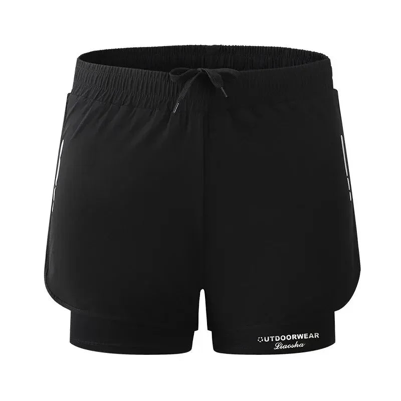 Men’s Double Layer Athletic Shorts Quick Dry Swim Trunks with Inner Liner Drawstring Breathable Sports Beach Running Pants Peaceful Pleasures Health and Wellness