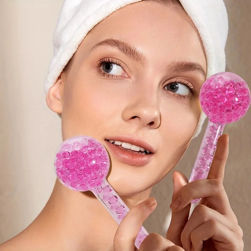 2Pcs Box LCE Globes For Facials Cooling LCE Balls For Face LCE RollerFacial Massager Freezer LCE Globes Tool For Face And Eyes Peaceful Pleasures Health and Wellness