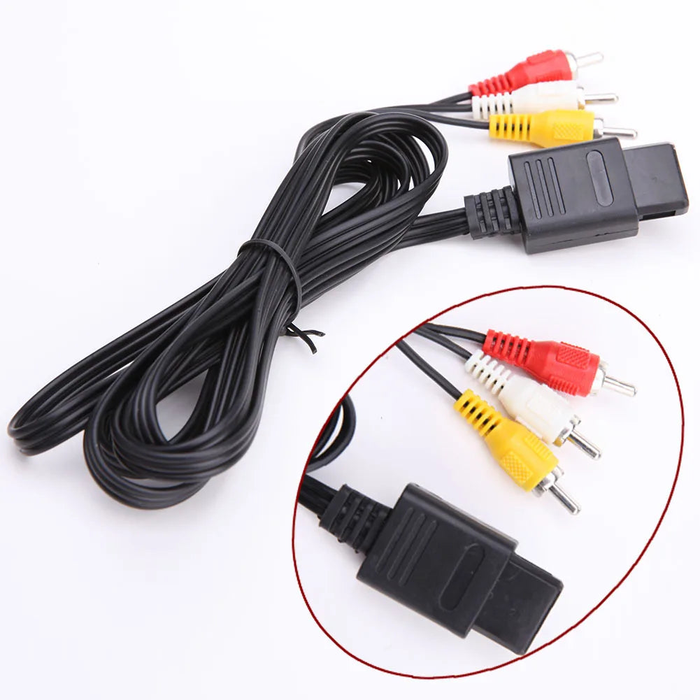 1.8M AV Cable Video Cable AV Cable To RCA Composite Video Cord Audio Video AV Cable Cord for 64/N64/GameCube/SNES/SFC Peaceful Pleasures Health and Wellness