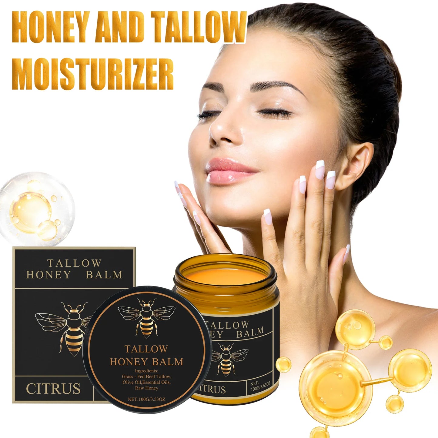 Honey Tallow Face & Body Cream – Deep Hydration Moisturizer