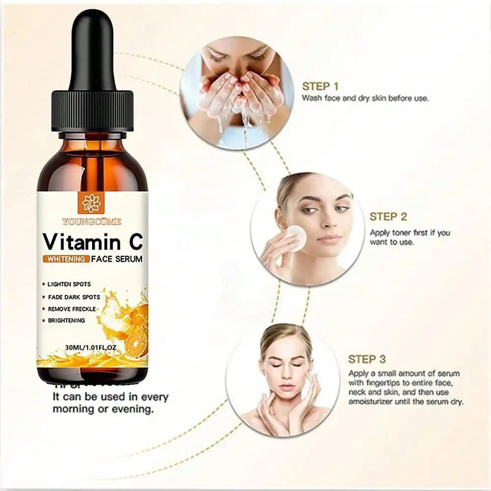 Vitamin C Facial Essence Contains Hyaluronic Acid Dark Spot Remover Moisturizing Repair Younger Essence Facial Skin Care 30ml Peaceful Pleasures Health and Wellness