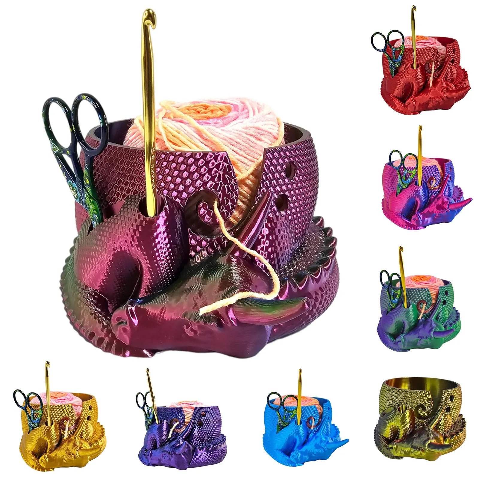 3D Printed Yarn Organizer Bowl Creative Knitting Bowl Dragon and Egg Yarn Storage Organizer Crochet Yarn Holder Yarn Organizer Peaceful Pleasures Health and Wellness
