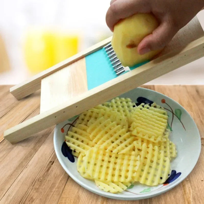 Practical Potato Grid Wiping Wave Knife Commercial Restaurant Home Fancy Slicer Cut Flower French Fries Potato Grid Cutting King Peaceful Pleasures Health and Wellness
