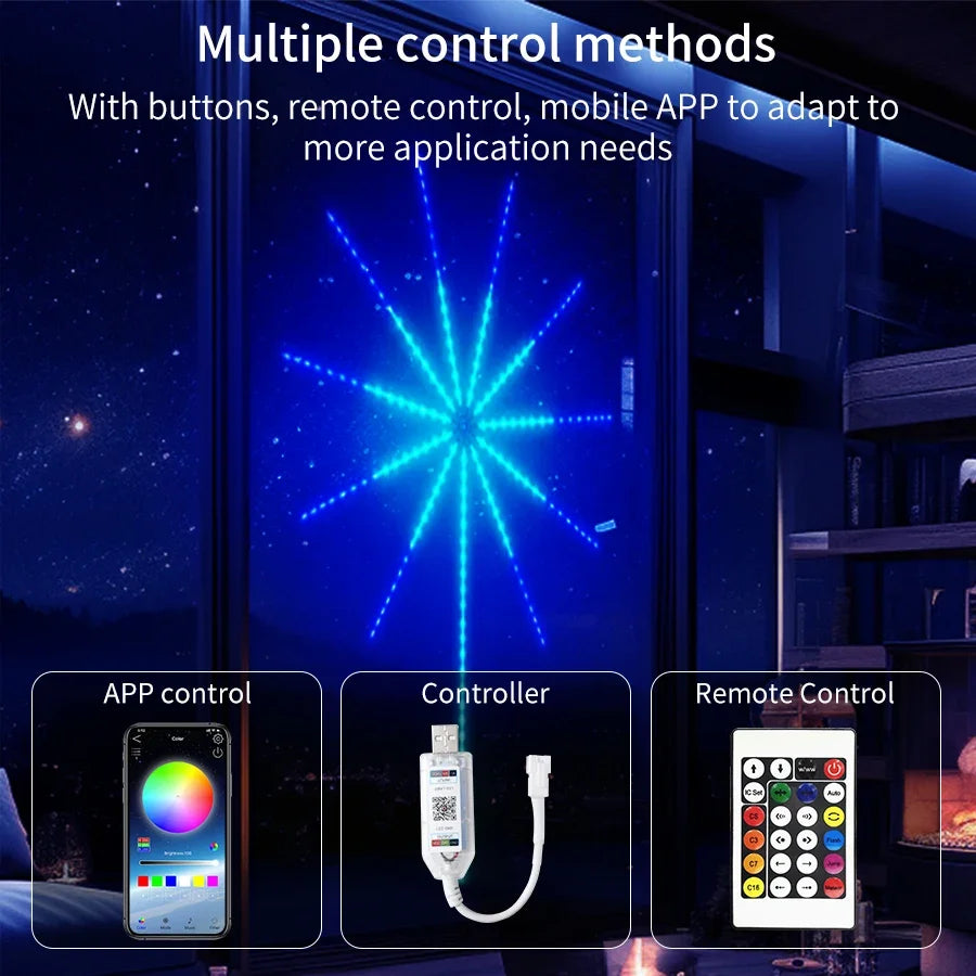 RGB Firework LED Strip Lights – Bluetooth App & Music Sync