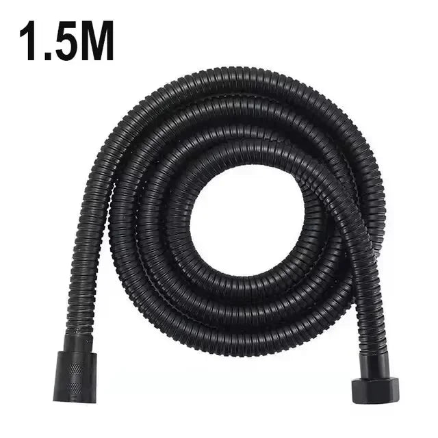 Stainless Steel Flexible Shower Hose 1.5M/2M | G1/2 Extension Flexible Shower Hose Peaceful Pleasures Health and Wellness 1.5M black others