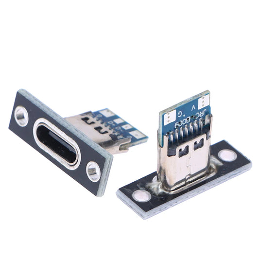 New 10pcs USB 3.1 Type C Socket With Screw fixing plate Type-C USB Jack 3.1 Type-C 2Pin 4Pin Female Connector Jack Charging Port Peaceful Pleasures Health and Wellness