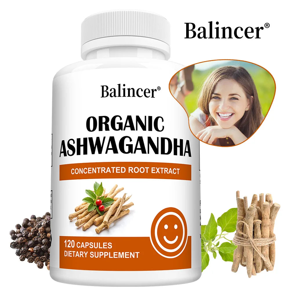 Ashwagandha Capsules - Black Pepper, Stress Relief, Energy Sleep Mood Focus & Immune Support, Relaxation, Cognitive Function Peaceful Pleasures Health and Wellness