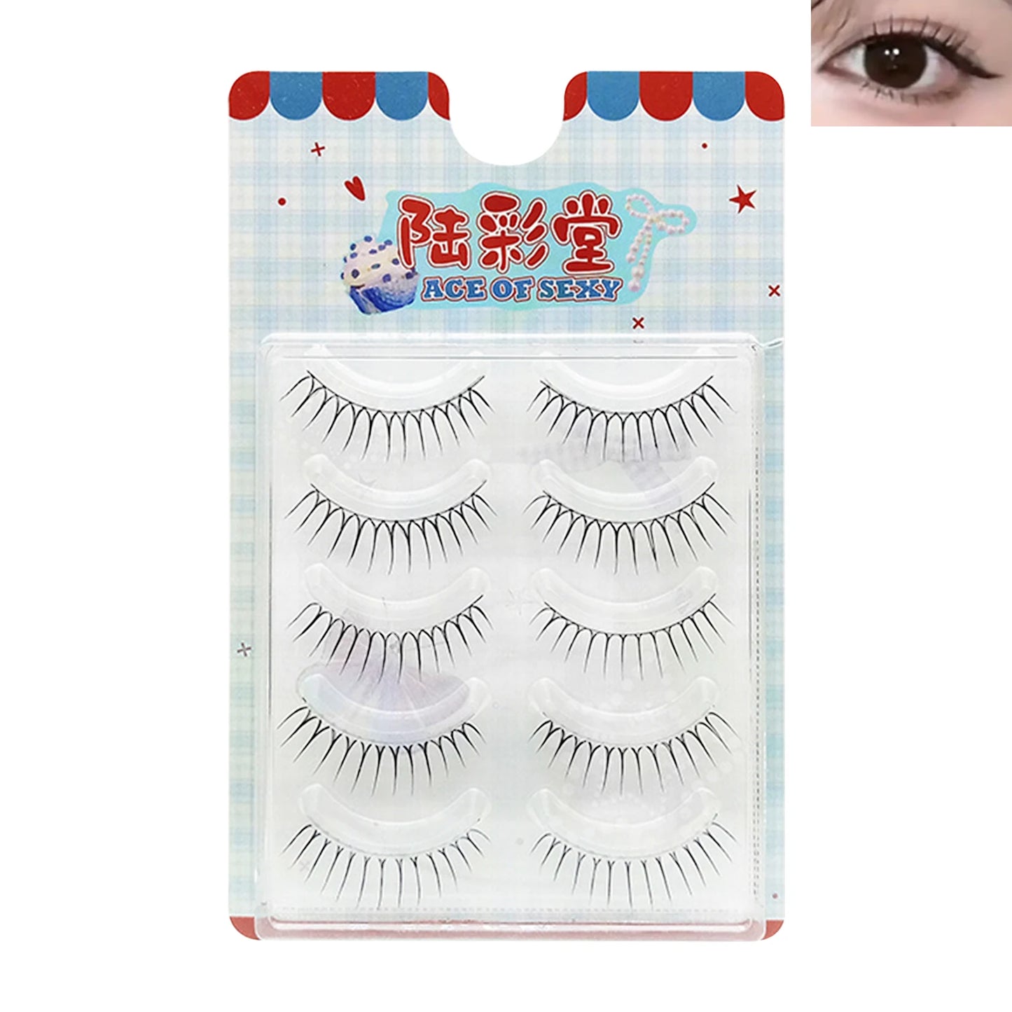 5 Pairs Natural Wispy False Eyelashes | Korean Strip Lashes