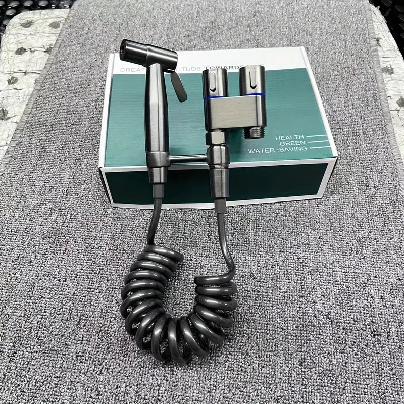Stainless Steel Handheld Bidet Sprayer Set | Dual Outlet Valve