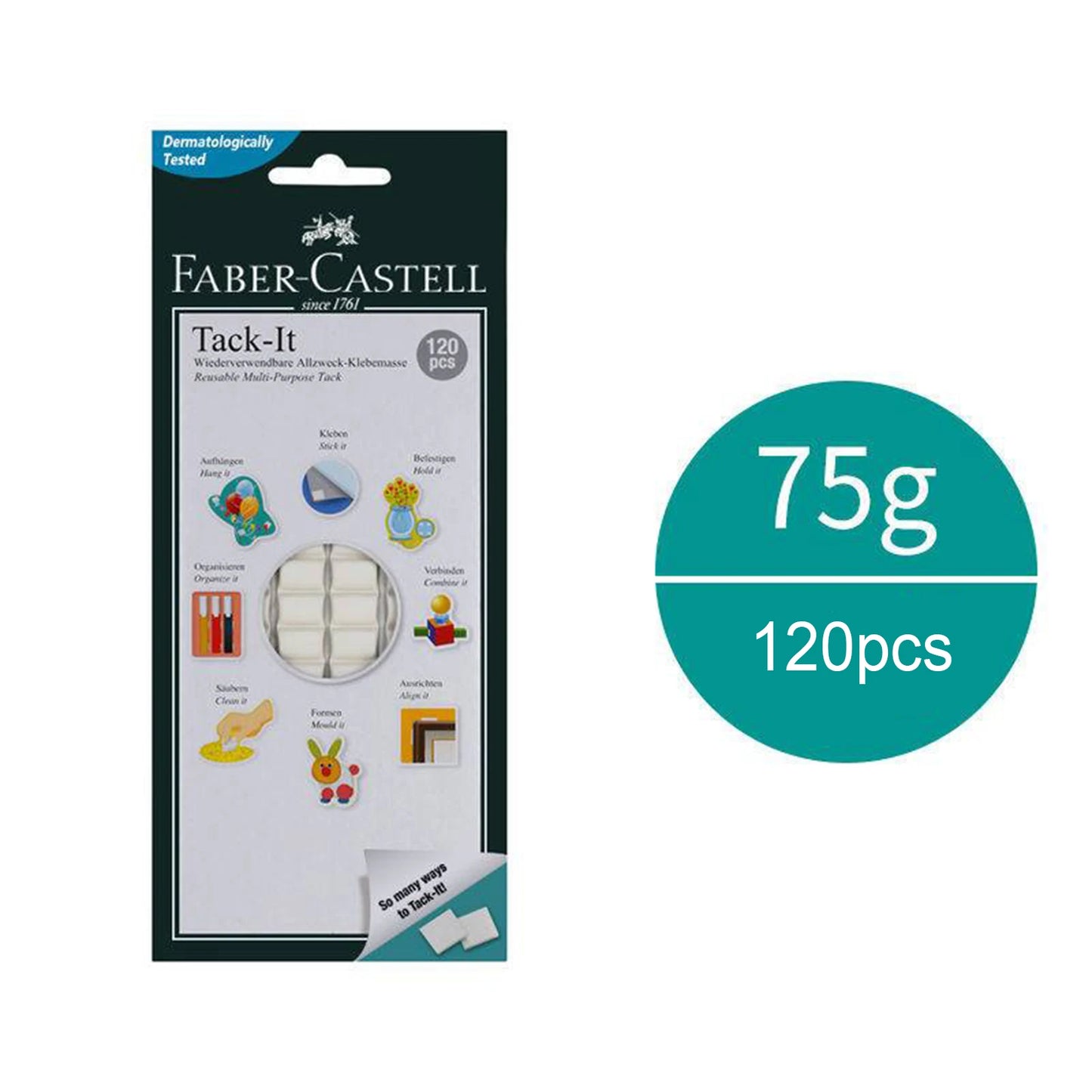 Reusable Removable Adhesive Tacky Putty White Green Tack Poster Multipurpose Poster Wall Adhesive Tacky Sticky Tack Tack Peaceful Pleasures Health and Wellness White 75g