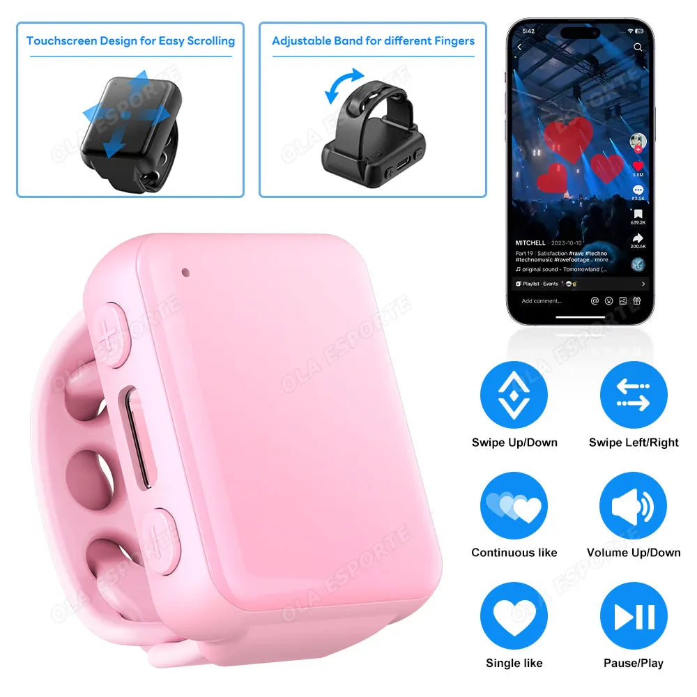 Smart Bluetooth Ring Remote – Selfie, Scroll & Page Turner
