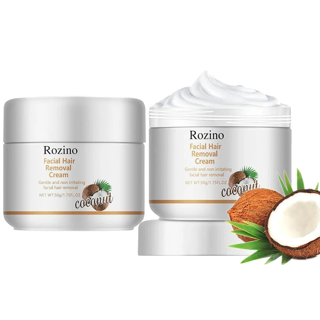 Rozino Coconut Facial Hair Removal Cream – Upper Lip & Chin