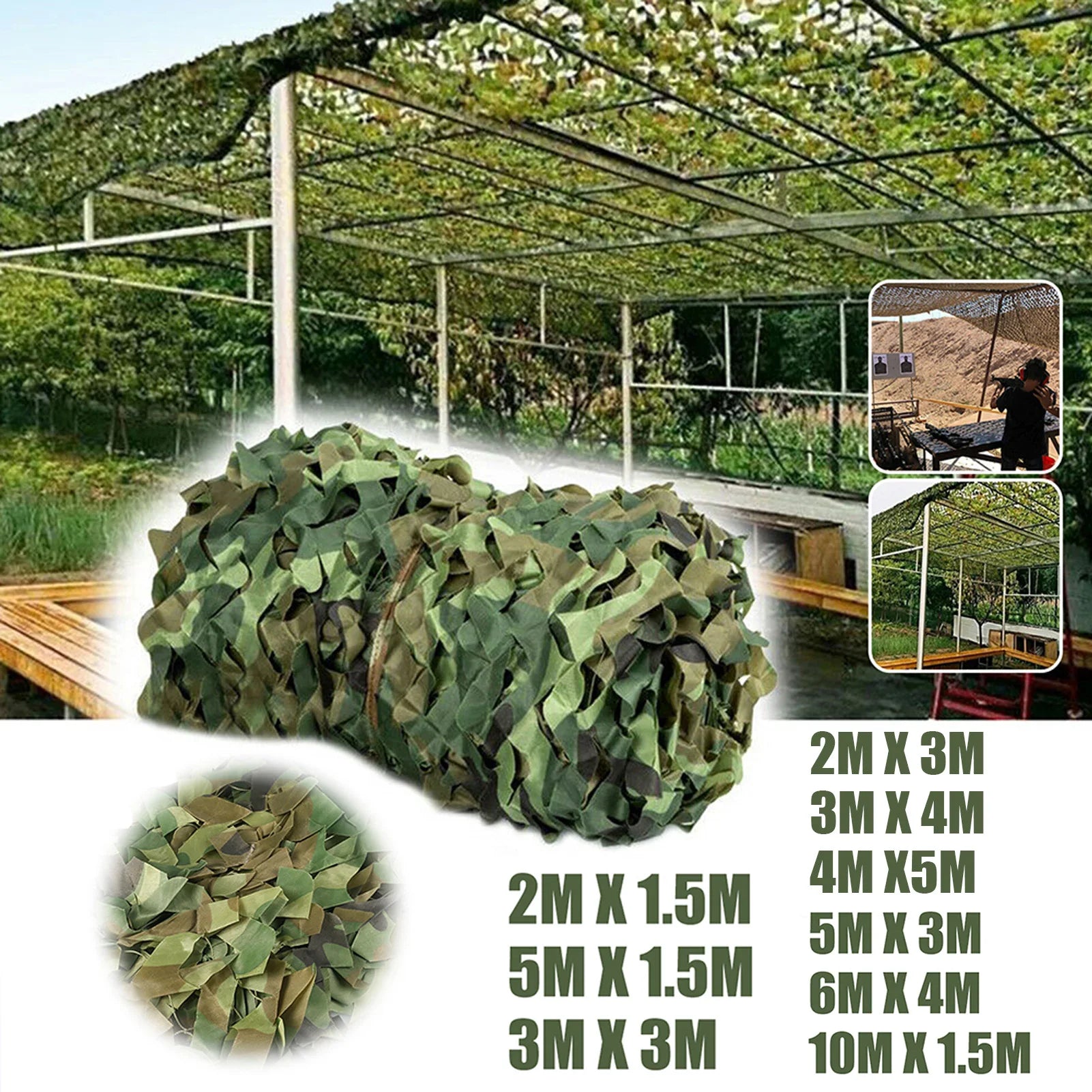 Camouflage Netting Outdoor Camping Sunshade Mesh Camo Net for Hunting Shooting Car Tent Covers Military Theme Party Sun Shelter Peaceful Pleasures Health and Wellness