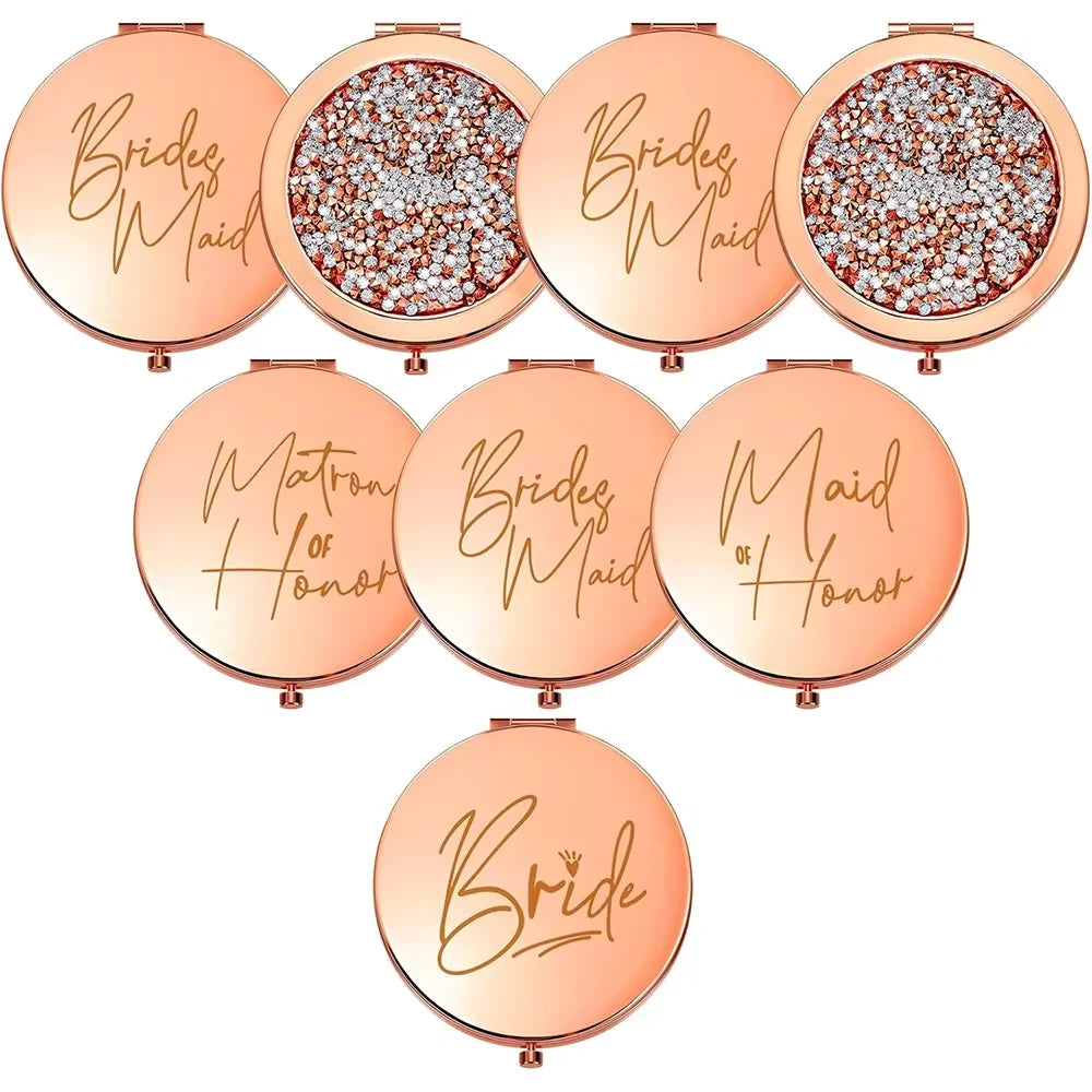 Bridesmaid Compact Mirror | Wedding Bridal Party Gift Bridal Compact Mirror Peaceful Pleasures Health and Wellness