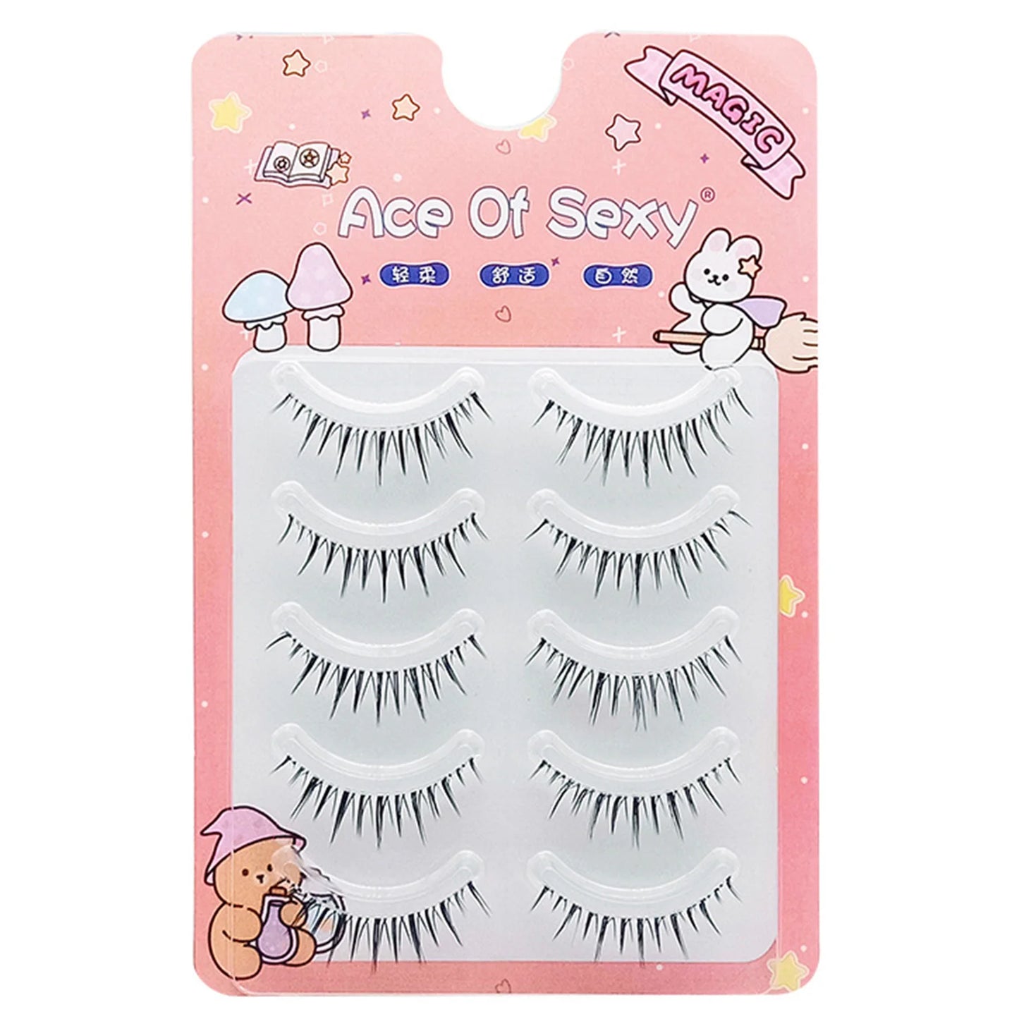 5 Pairs V-Shaped Cluster False Eyelashes | Natural Wispy Lashes