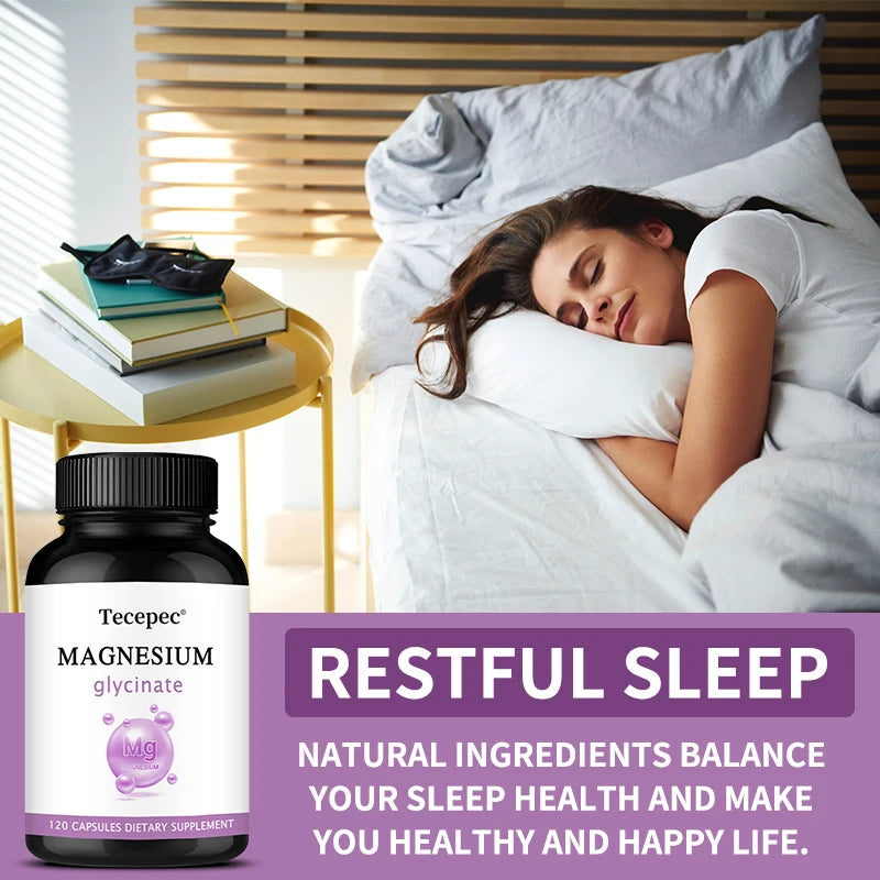 Magnesium Glycinate Capsules – Supports Sleep, Relaxation, Muscle, Bone & Heart Health, High Absorption Formula, Nerves System Peaceful Pleasures Health and Wellness