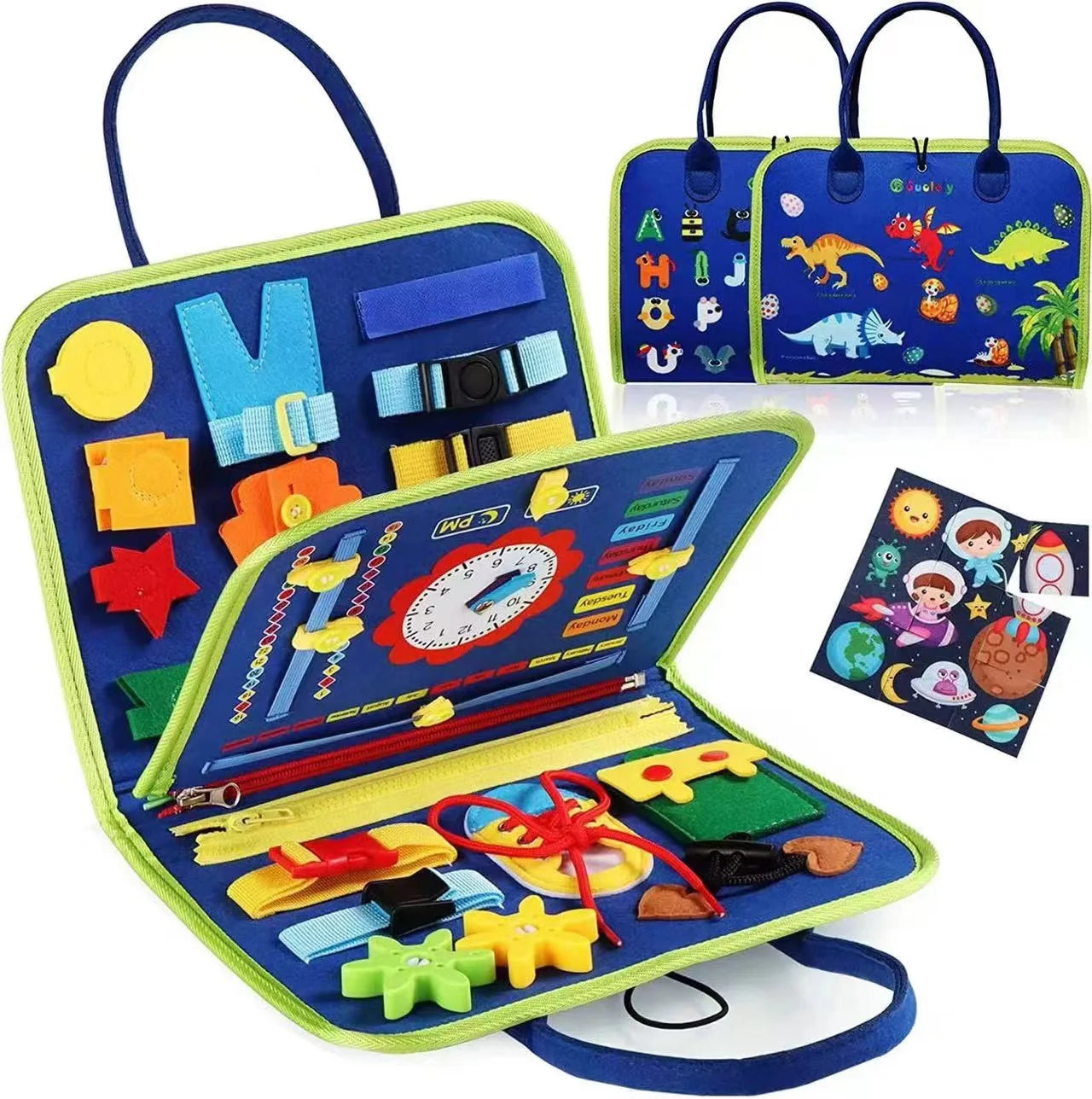 Montessori Felt Busy Board – 25-in-1 Kids Travel Learning Toy